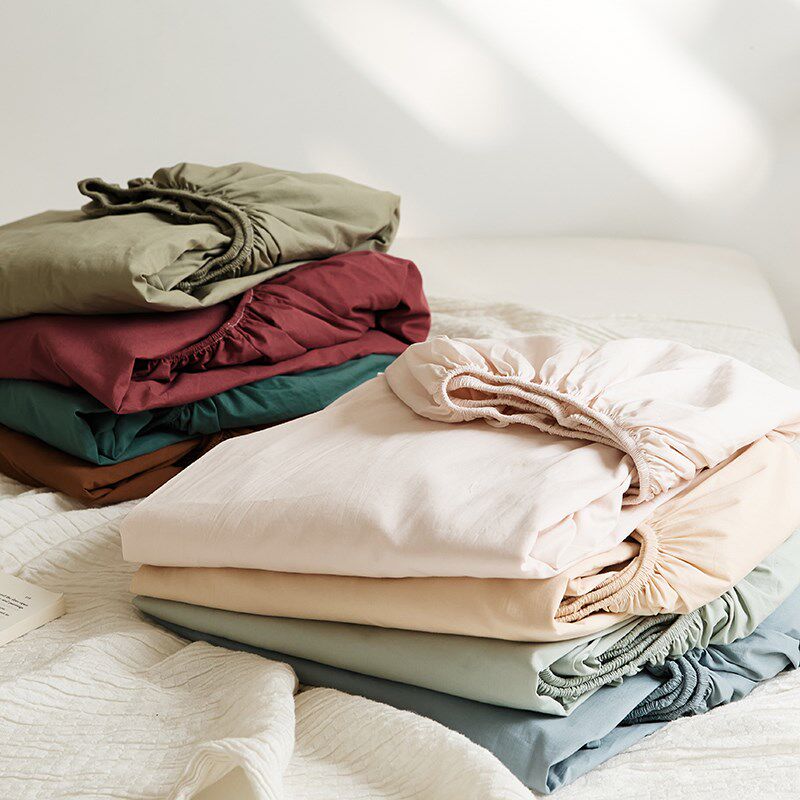 简约纯色全棉水洗棉床笠 亲肤纯棉床单双人床罩1.8m床垫保护套1.5,淘宝优惠券,粉丝福利购,淘宝优惠卷