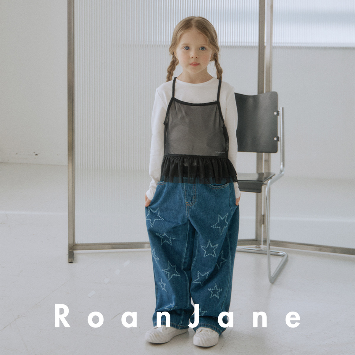 RoanJane童装韩国儿童牛仔裤星星刺绣男童长裤蓝女童裤子纯棉春秋,淘宝优惠券,粉丝福利购,淘宝优惠卷