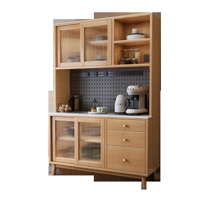 全实木餐边柜靠墙一体客厅现代北欧茶水柜厨房高柜家用岩板储物柜,淘宝优惠券,粉丝福利购,淘宝优惠卷