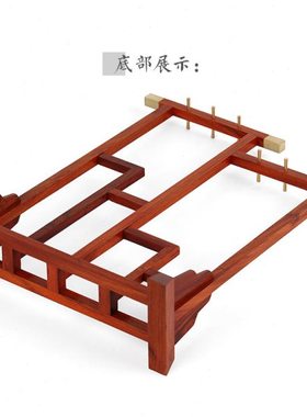 12针红木笔架毛笔挂毛笔搁 实木质创意复古挂笔架展示架毛笔架子