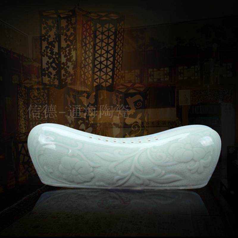 景德镇 瓷枕凉枕头陶瓷枕头保健护理枕仿宋颈椎乔治瓷枕头U型枕头,淘宝优惠券,粉丝福利购,淘宝优惠卷