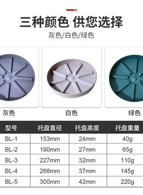 透气花盆托盘 圆形加厚塑料树脂防烂根底托 防漏土控根花托接水盘