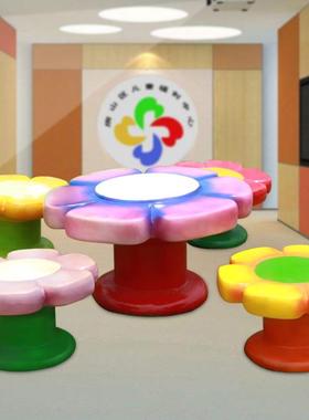 向日葵造型桌椅户外玻璃钢雕塑园林景观装饰小品幼儿园商场美陈