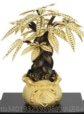 新款金箔发树酒柜装件饰品摆家居客意厅办公室招财摇钱树创开业礼