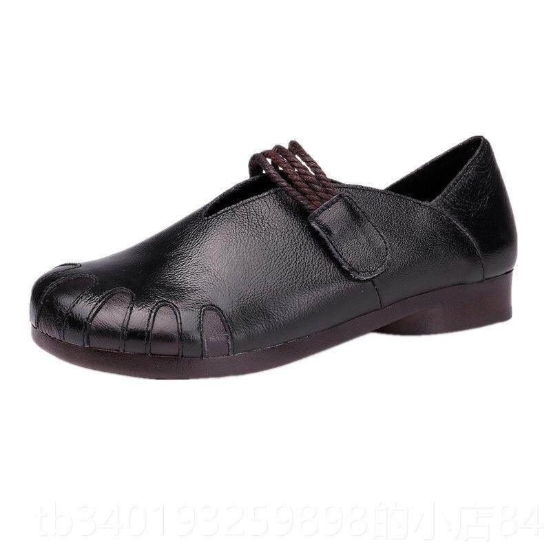 新款季单鞋女软皮底妈鞋休闲春妈舒适平底平跟真皮女鞋手工牛皮复,淘宝优惠券,粉丝福利购,淘宝优惠卷