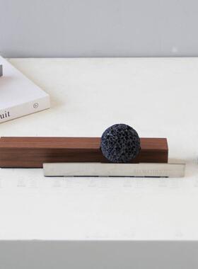 简约创意火山石胡桃木无火香薰精油组合摆件样板间酒店衣帽间装饰