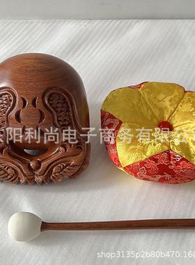 紫檀木木鱼台湾木鱼实木雕刻居士佛门木鱼老式鱼雕木鱼法器小木鱼