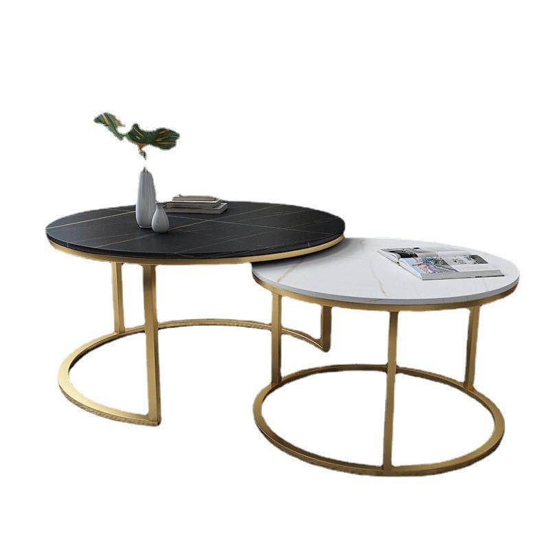 简约现代岩板茶几小户型大小圆茶几意式简圆形轻奢现代组合茶几,淘宝优惠券,粉丝福利购,淘宝优惠卷