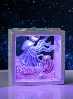 发光宇航员海豚小夜灯摆件创意卧室书房桌面装饰品送儿童生日礼物