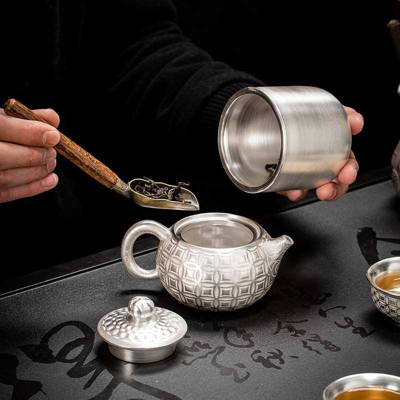 茶具礼品真银包银鎏银六君子套装家用6君子茶道艺配件茶夹茶勺刀,淘宝优惠券,粉丝福利购,淘宝优惠卷