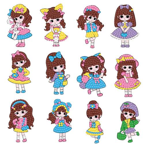 儿童卡通钻石贴画点钻粘贴益智手工diy玩具小朋友钻石画一件 - 图2