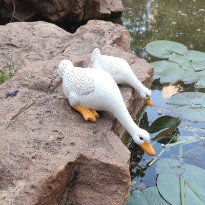 网红鱼缸鸭子摆件喝水庭院鱼池后花园装饰假山户外室内,淘宝优惠券,粉丝福利购,淘宝优惠卷