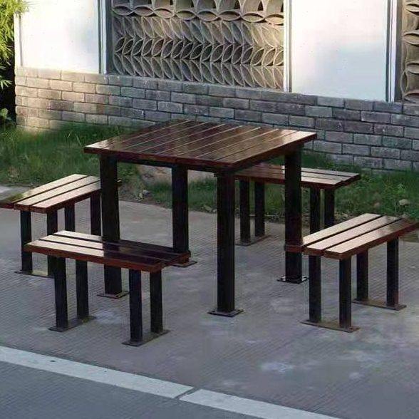 户外不锈钢铁艺焊接公园长排椅庭院小区园林广场休闲塑木棋牌桌凳,淘宝优惠券,粉丝福利购,淘宝优惠卷