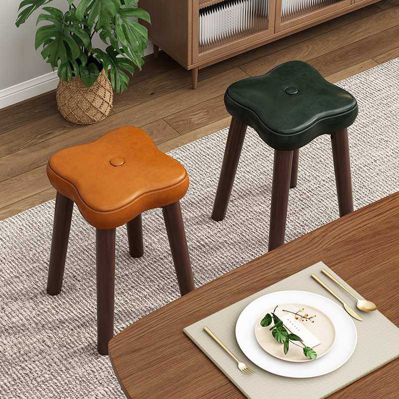实木凳子家用板凳木凳客厅卧室矮凳化妆凳轻奢软包可叠放餐桌椅子,淘宝优惠券,粉丝福利购,淘宝优惠卷