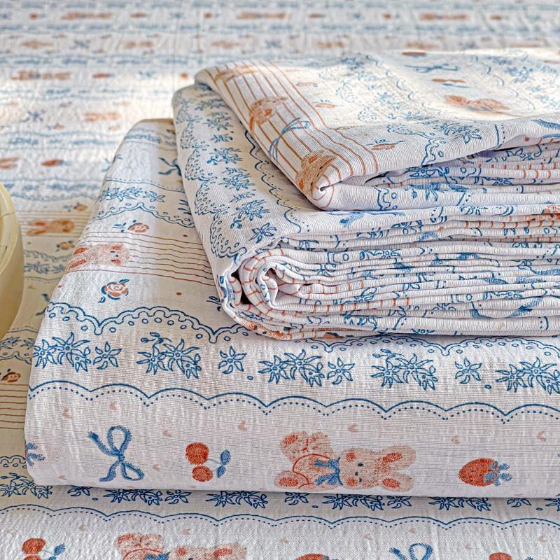 2025新款超柔云感针织棉双层纱床单件小清新非全棉学生宿舍2件套,淘宝优惠券,粉丝福利购,淘宝优惠卷