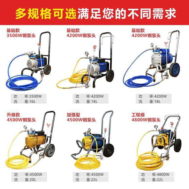 乳胶漆喷涂机大功率电动全自动外墙油漆涂料高压无气喷漆机。,淘宝优惠券,粉丝福利购,淘宝优惠卷