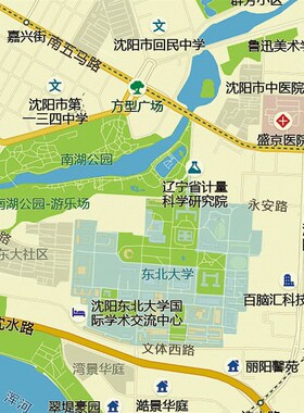 2024新款沈阳市区地图贴图办公室挂图高清防水超大装饰画定制