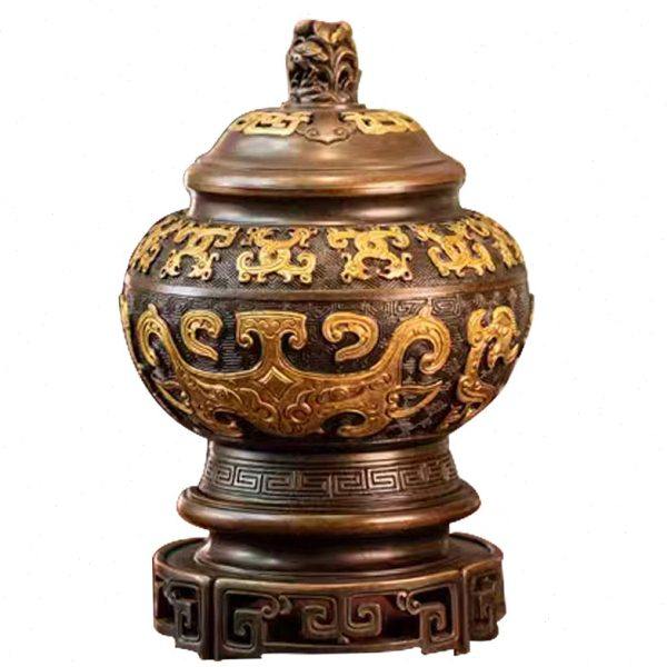 见素香坊 江东陈巧生制带座饕鬄纹钵盂熏炉 家居摆件铜香炉C472,淘宝优惠券,粉丝福利购,淘宝优惠卷