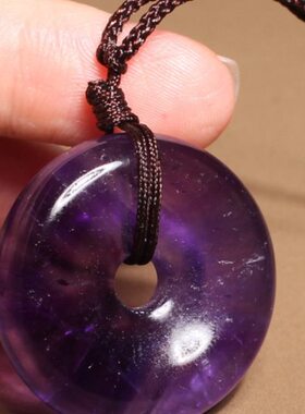 方言放漏价精品佩戴级特色乌拉圭原石原矿紫水晶平安如扣坠吊坠v2