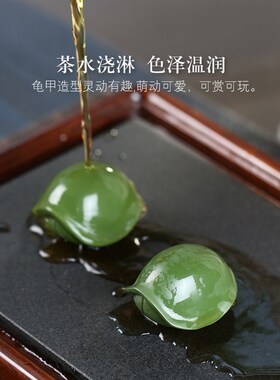 富甲一品创意紫砂龟壳桌面装饰摆件精致工招方书房茶桌艺财小摆设