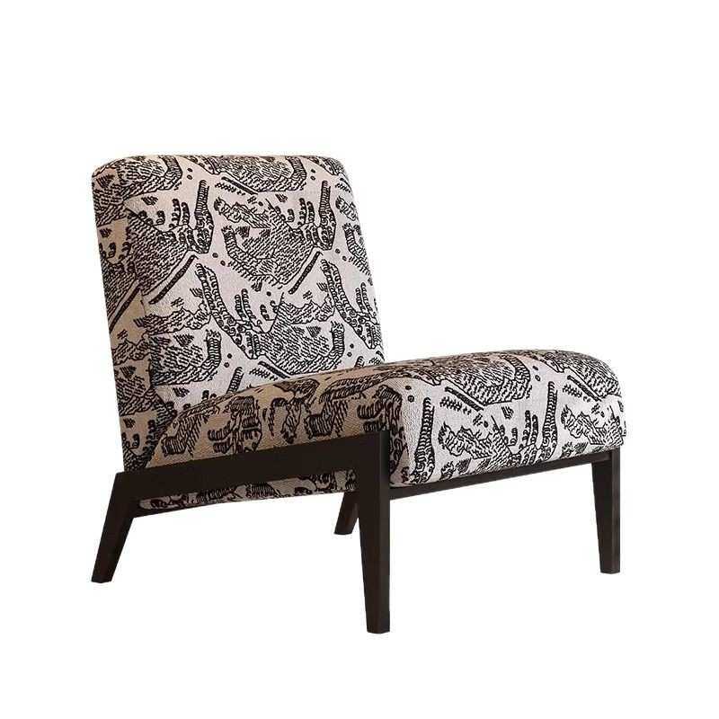 法式复古办公室单人沙发椅客厅阳台中古风设计师印花布艺休闲躺椅,淘宝优惠券,粉丝福利购,淘宝优惠卷