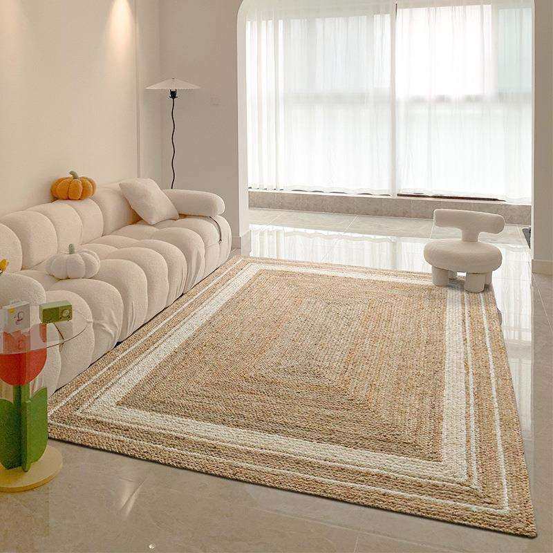 天然黄麻地毯手工编织客厅茶几毯茶室诧寂风家用无胶卧室阳台地垫,淘宝优惠券,粉丝福利购,淘宝优惠卷