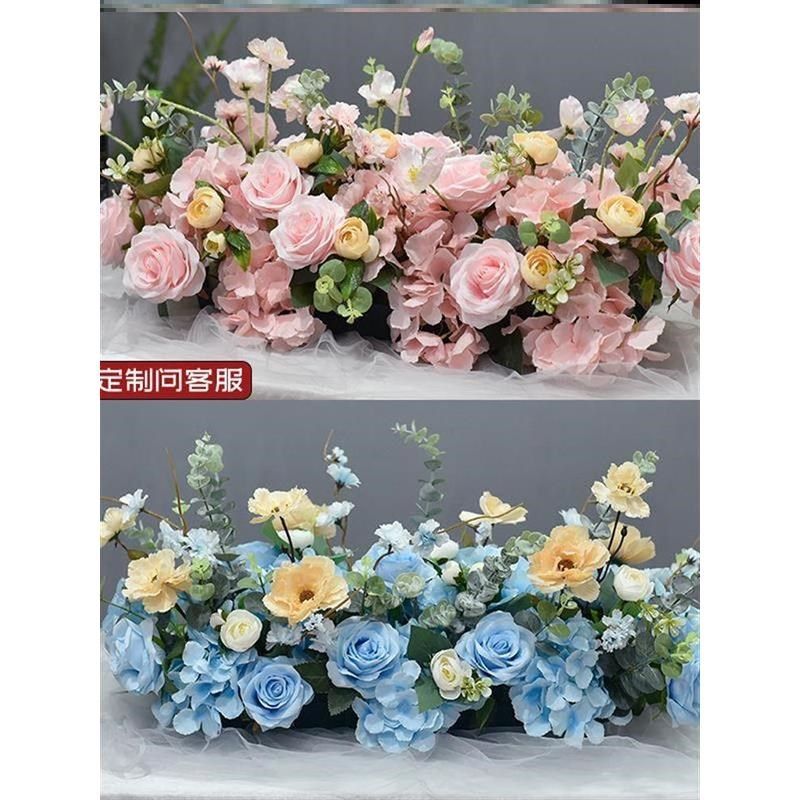 会议桌摆花装饰花卉仿真花西餐厅餐桌桌面摆放假花长型桌桌花台花,淘宝优惠券,粉丝福利购,淘宝优惠卷