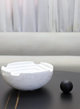 北欧创意侘寂风大理石半圆梯形果盘托盘装饰摆件客厅酒店家居饰品