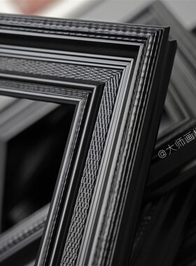 复古典实木油画框外框画框定制黑色中古装裱相框定做线条镜子欧式