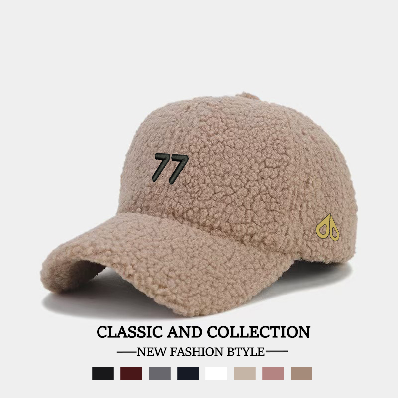 剪刀四季MOOSE韩版时尚百搭简约男女同款秋冬保暖羊羔绒棒球帽潮 - 图3