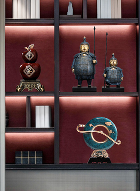 中式家居办公室桌面摆件书房博古架酒柜装饰品电视柜玄关摆设招财