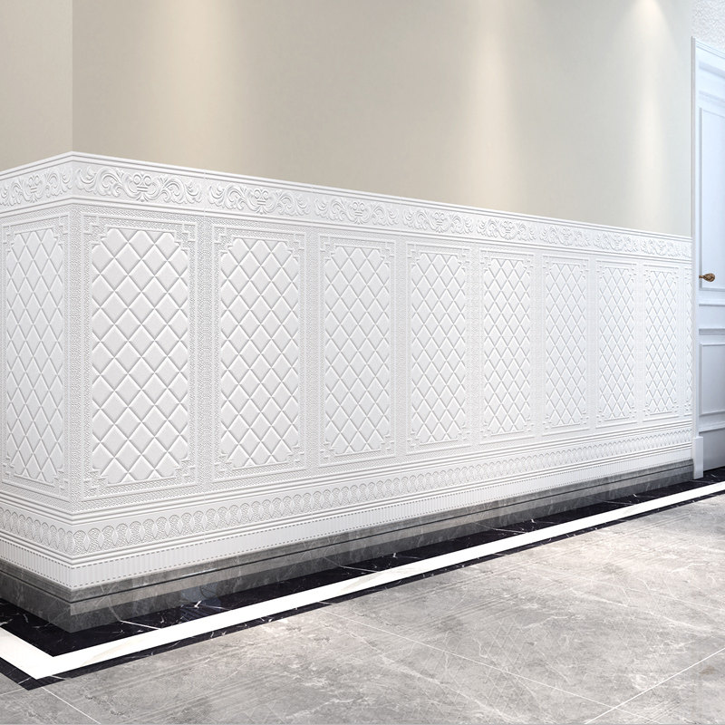 自粘墙纸饭店墙裙护墙板3D立体墙贴防水客厅软包墙围装饰阳台贴纸,淘宝优惠券,粉丝福利购,淘宝优惠卷