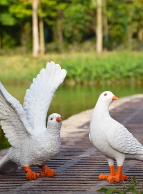 仿真动物雕塑白鸽园林景观小品树脂花园摆件鸽子小区别墅庭院装饰