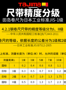 田岛TaJima正品卷尺米尺日本量尺软尺高精度测量工具耐磨钢卷尺子