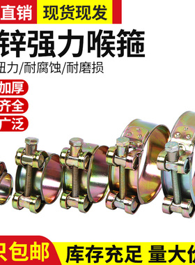欧式强力卡箍抱箍水管固定卡子加厚管箍铁镀锌喉箍油管管卡管夹