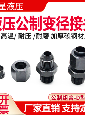 液压油管接头扩口式直通过渡对接连接铜铁管D型外丝螺纹D型直接头