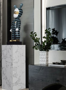 大理石定制底座置物基座落地雕塑摆台展示酒店大堂摆件装饰品