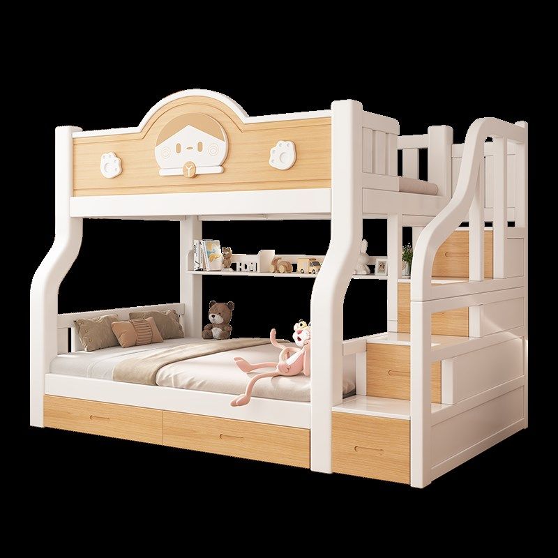 上下床全实木卡通儿童床双层床小户型多功能木床实木高低床子母床,淘宝优惠券,粉丝福利购,淘宝优惠卷