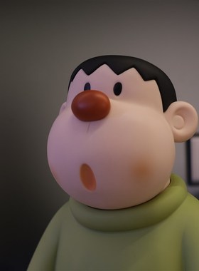 出口复古怀旧卡通机器猫胖虎可爱公仔模型手办装饰家居摆件