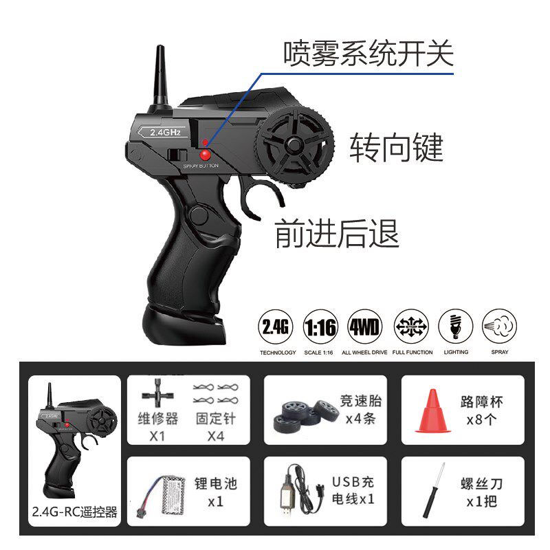 专业rc遥控车AE86漂移汽车电动GTR高速四驱赛车玩具道奇跑车男孩 - 图1