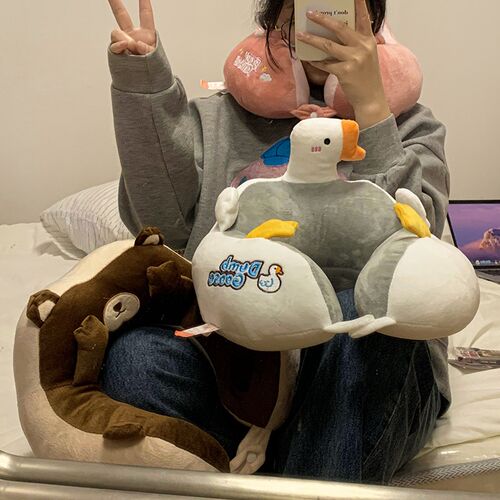 可爱旅行飞机护颈u型枕飞行卡通学生午睡脖子车载办公室头枕便携 - 图1