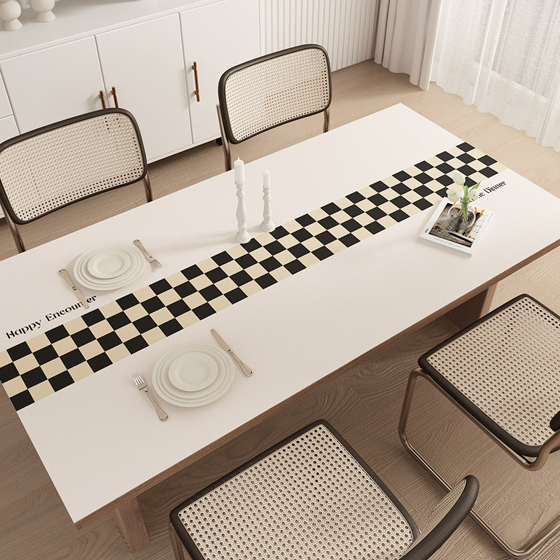 奶油风高级感餐桌垫免洗防水防油皮革pvc茶几桌面布桌布防烫隔热,淘宝优惠券,粉丝福利购,淘宝优惠卷