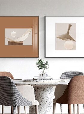高级感设计师款正方形饭厅墙面装饰出租屋样板间挂画抽象玄关壁画