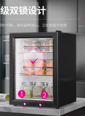 乐创幼儿园食堂商用带锁食品留样柜餐厅饭店水果饮料冷藏展示柜