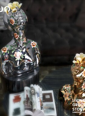 YOOWOW有窝设计饰镀电款花季少女头像雕塑客厅酒店艺术装师品摆件