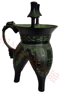 父辛爵仿古青铜器酒杯摆件酒樽古代帝王杯三足杯 酒柜厅柜装饰品
