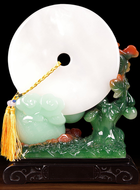 玉石平安扣葫芦摆件现代中式客厅酒柜电视柜装饰工艺乔迁新居礼品