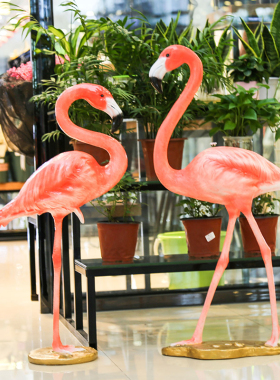 婚庆拍摄道具花园景观园林橱窗新款玻璃钢火烈鸟雕塑装饰工艺摆件