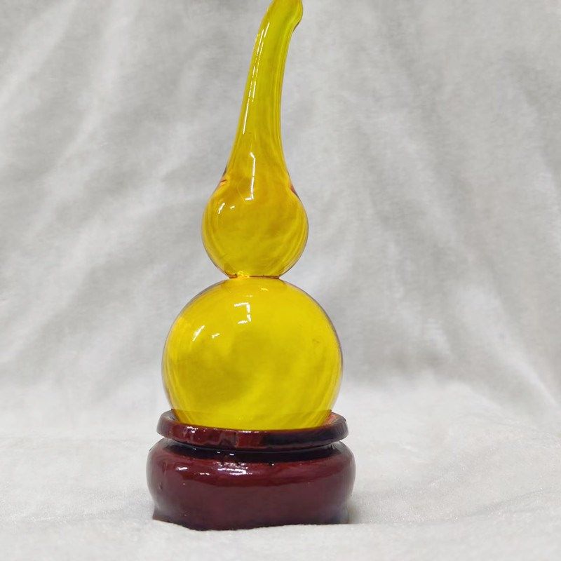 黄水晶琉璃葫芦大小号摆件卧室床头柜办公室桌面吉祥装饰礼品,淘宝优惠券,粉丝福利购,淘宝优惠卷
