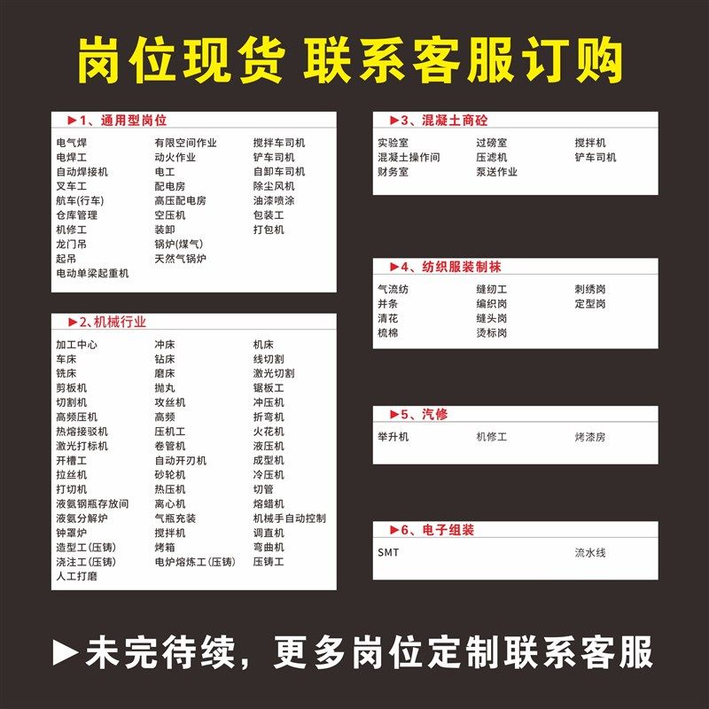 机械加工汽修家具商砼电子厂叉车车床机床各岗位安全生产四知卡,淘宝优惠券,粉丝福利购,淘宝优惠卷